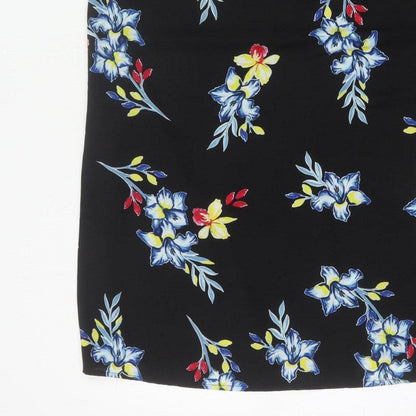 New Look Women Black Floral One Shoulder Ruffle Dress UK 12