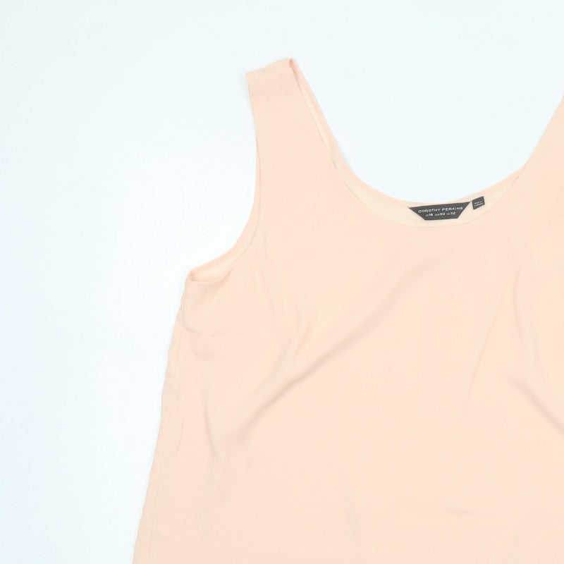 Dorothy Perkins Women Pink UK 22 Sleeveless Layered Camisole Blouse