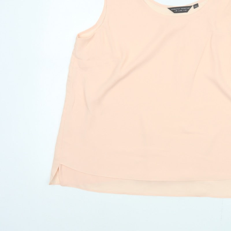 Dorothy Perkins Women Pink UK 22 Sleeveless Layered Camisole Blouse