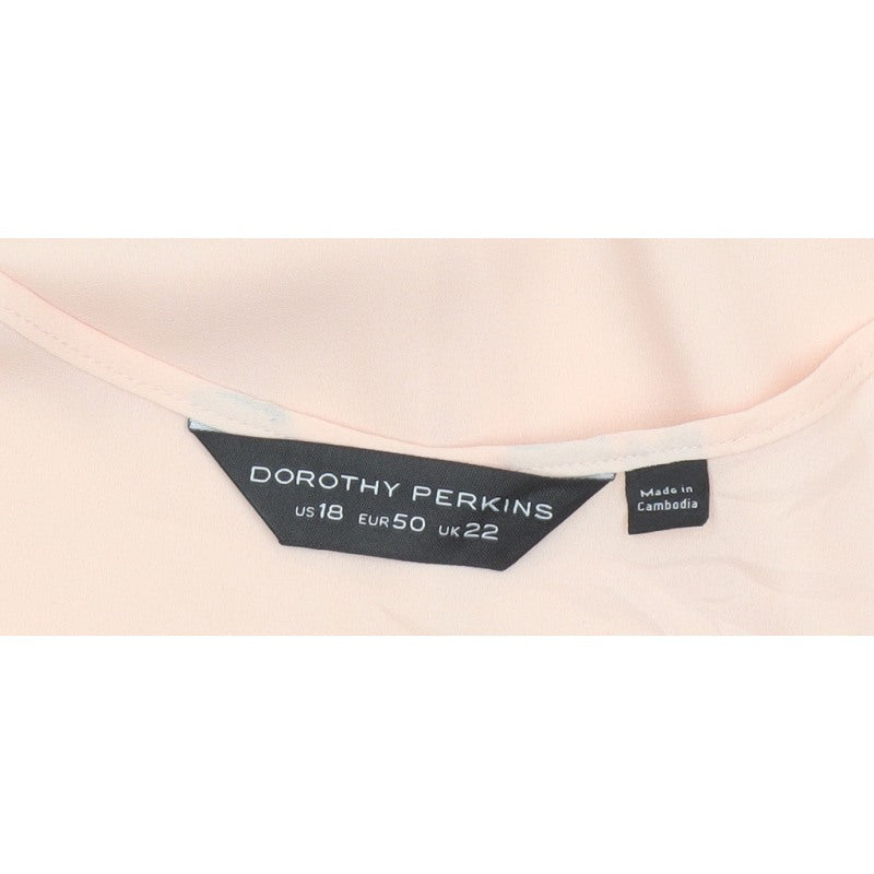 Dorothy Perkins Women Pink UK 22 Sleeveless Layered Camisole Blouse