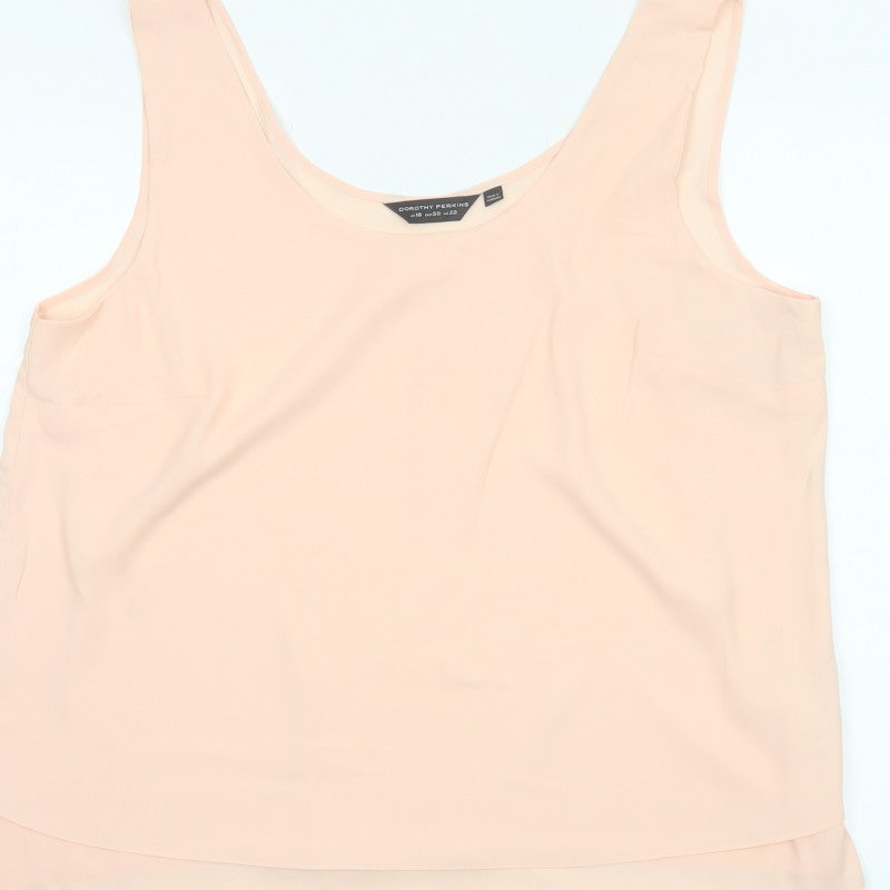 Dorothy Perkins Women Pink UK 22 Sleeveless Layered Camisole Blouse