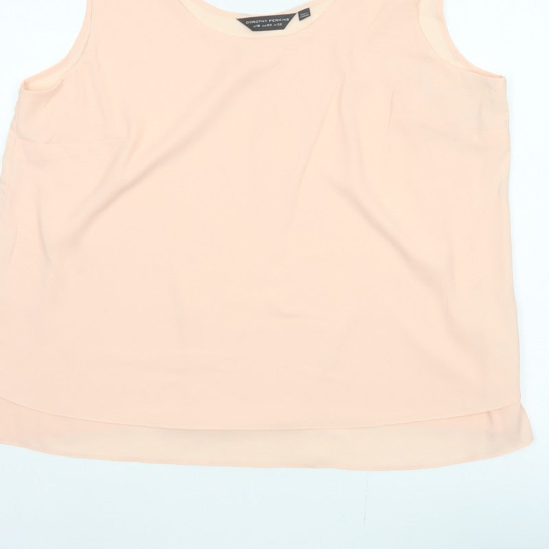 Dorothy Perkins Women Pink UK 22 Sleeveless Layered Camisole Blouse
