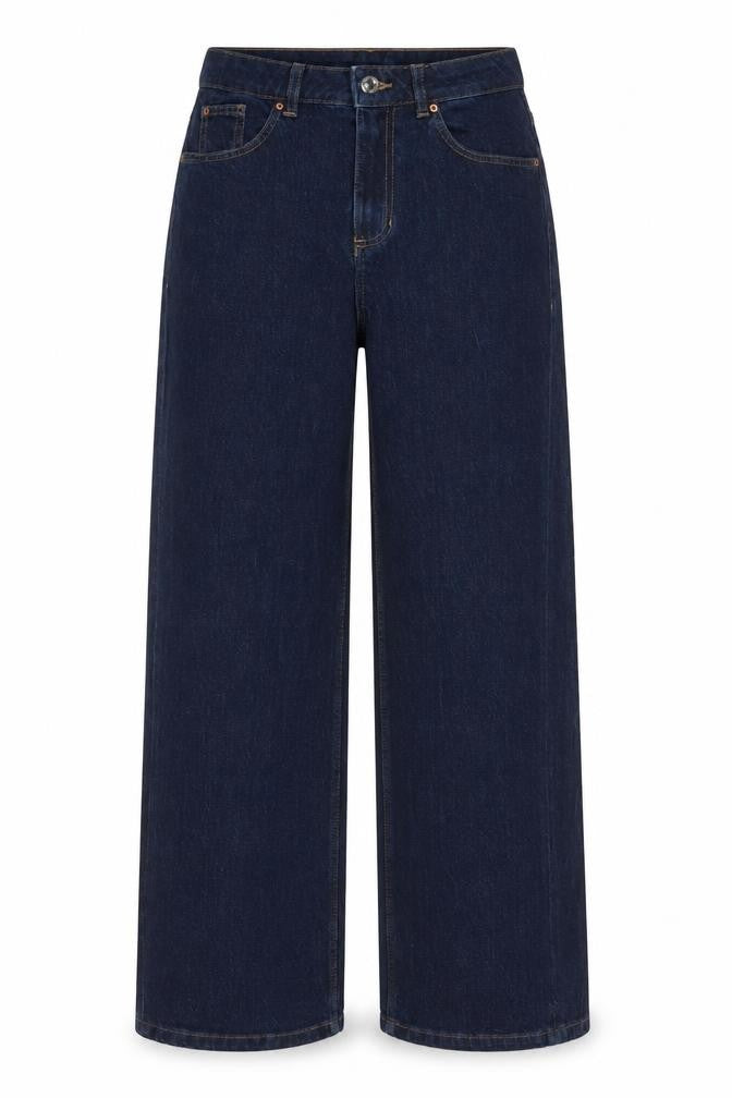 Marks and Spencer Women's Blue UK 10 Long High Rise Wide-Leg Stretch Jeans
