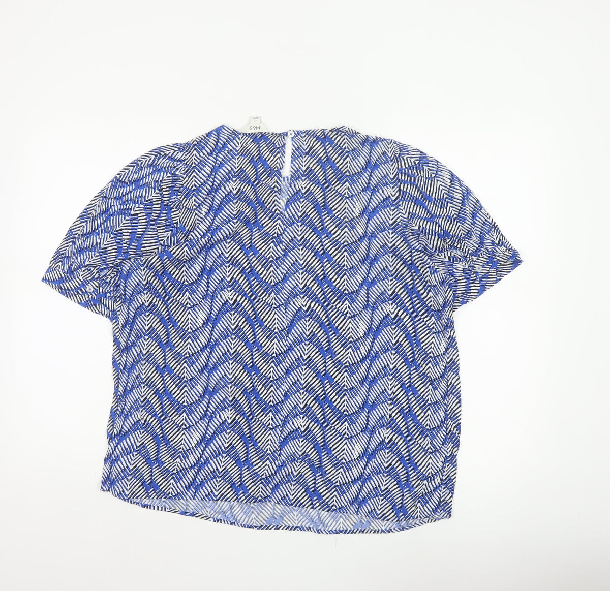 Marks and Spencer Women Blue Geometric Print Size 14 Tunic Blouse