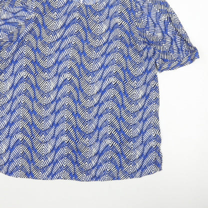 Marks and Spencer Women Blue Geometric Print Size 14 Tunic Blouse