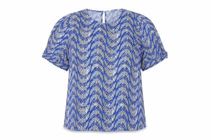 Marks and Spencer Women Blue Geometric Print Size 14 Tunic Blouse