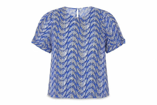 Marks and Spencer Women Blue Geometric Print Size 14 Tunic Blouse