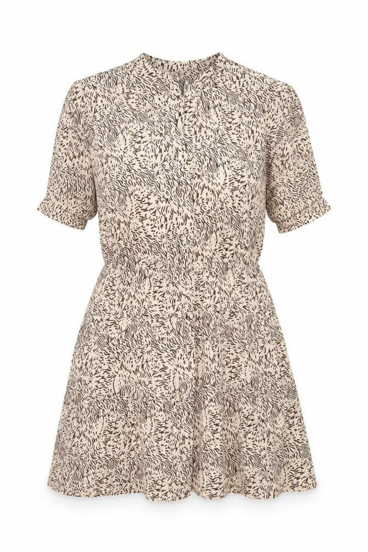 M&S Women Beige Animal Print Petite 16 Fit & Flare Dress