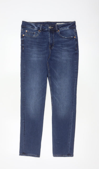 Marks & Spencer Women Blue UK 12 Short Lily Slim Stretch Skinny Jeans