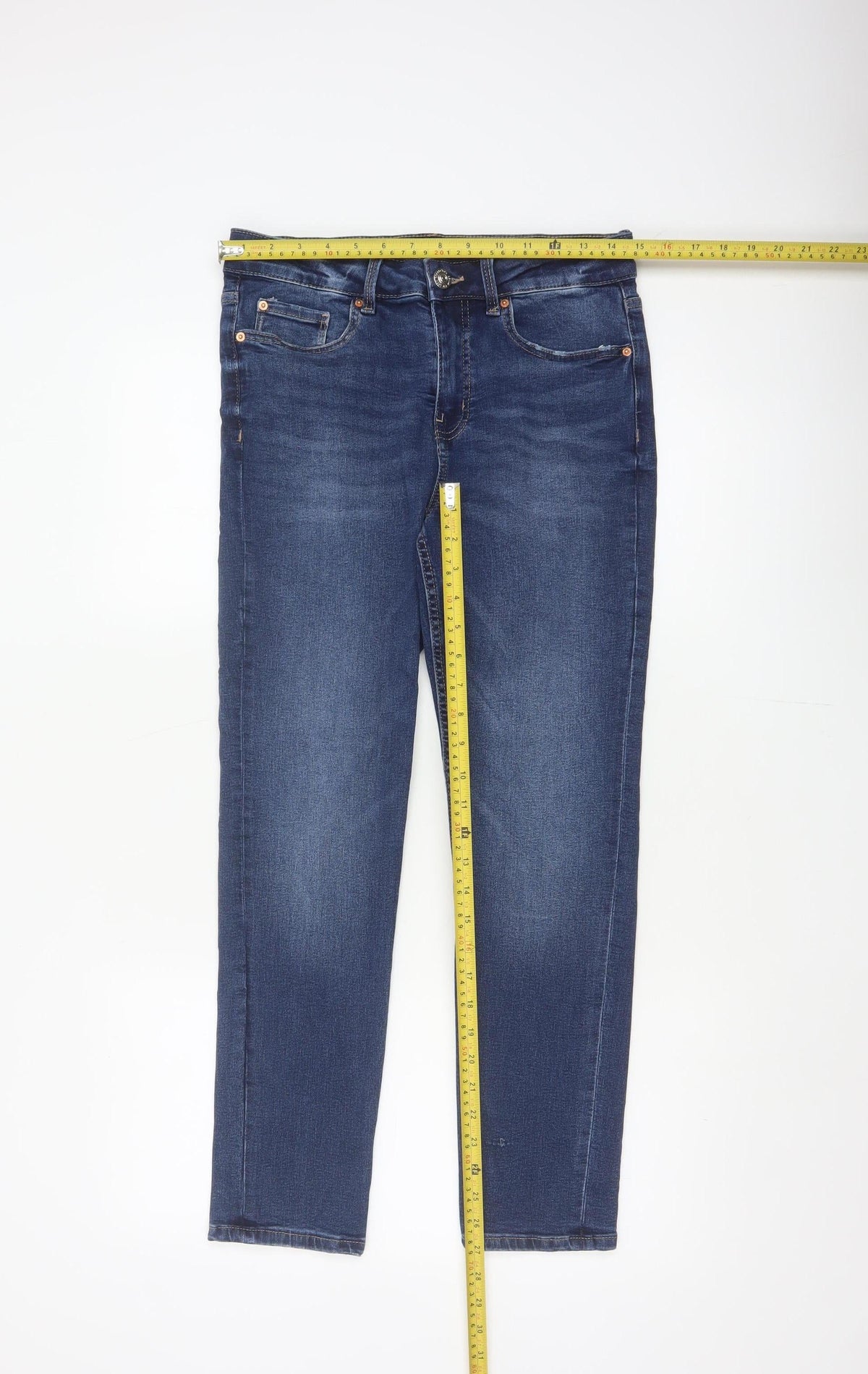 Marks & Spencer Women Blue UK 12 Short Lily Slim Stretch Skinny Jeans