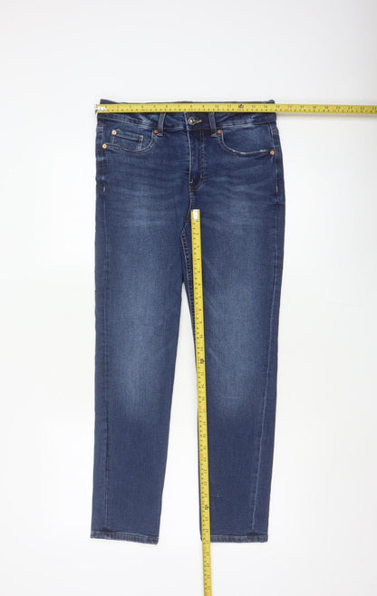 Marks & Spencer Women Blue UK 12 Short Lily Slim Stretch Skinny Jeans