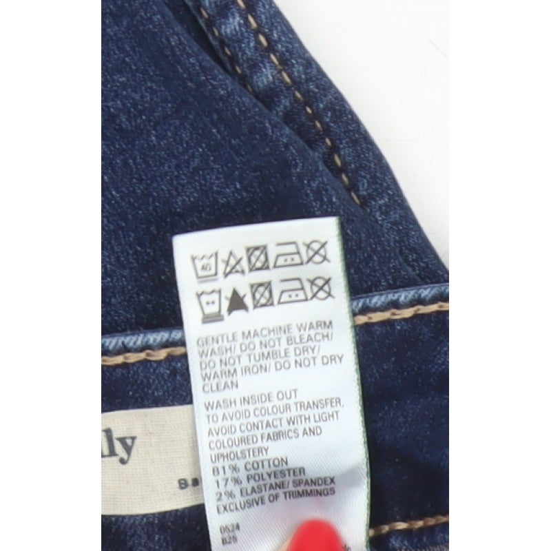 Marks & Spencer Women Blue UK 12 Short Lily Slim Stretch Skinny Jeans