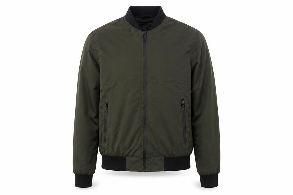 Marks and Spencer Men Green M Bomber Jacket Full Zip Lined