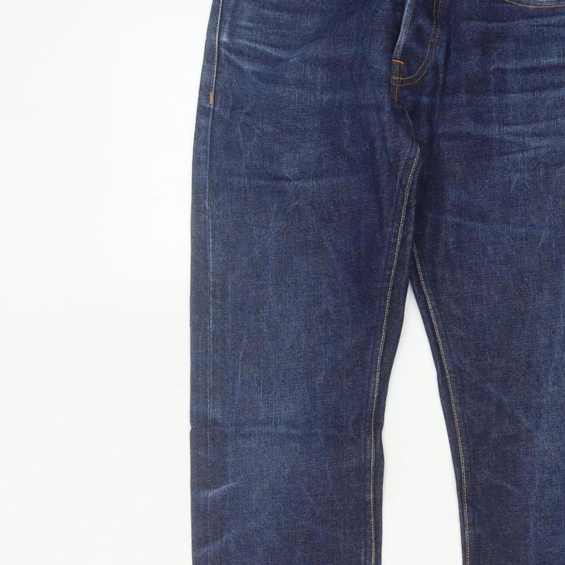 Reiss Men’s Blue 28 Straight Dark Wash 100% Cotton 5-Pocket Jeans