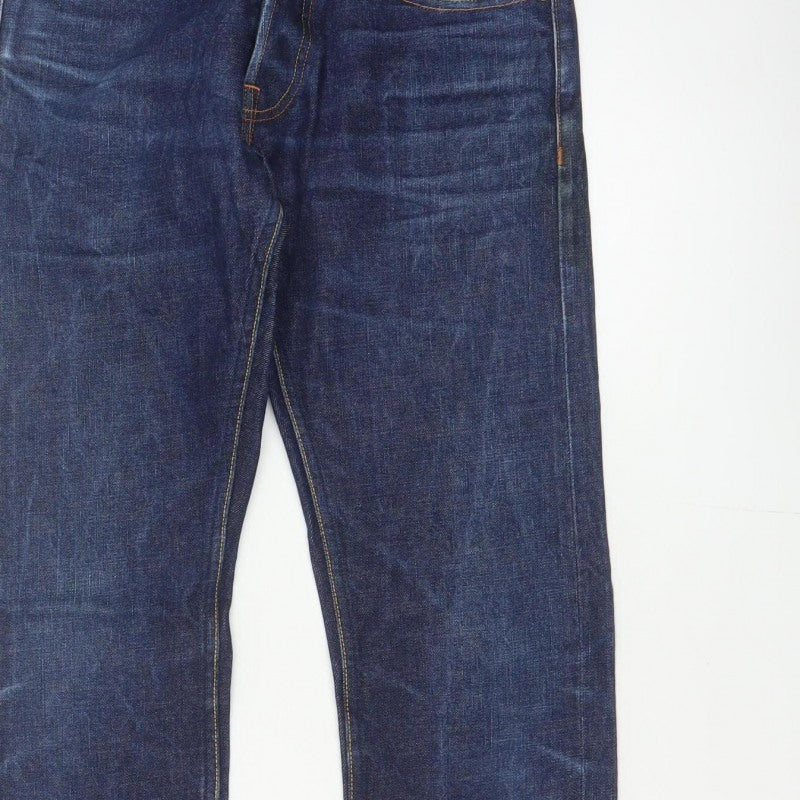 Reiss Men’s Blue 28 Straight Dark Wash 100% Cotton 5-Pocket Jeans