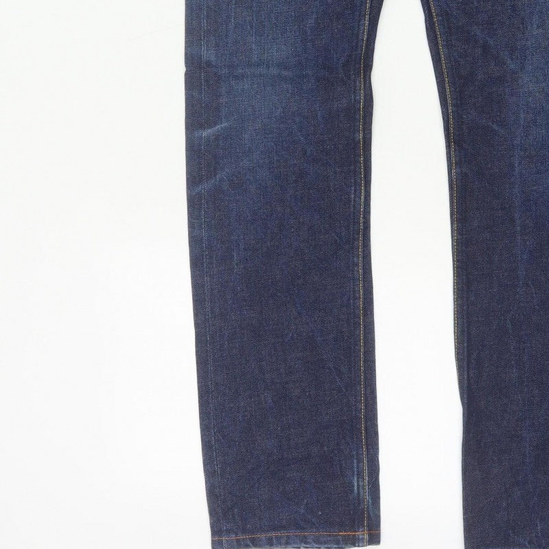 Reiss Men’s Blue 28 Straight Dark Wash 100% Cotton 5-Pocket Jeans