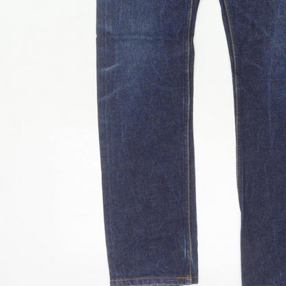 Reiss Men’s Blue 28 Straight Dark Wash 100% Cotton 5-Pocket Jeans