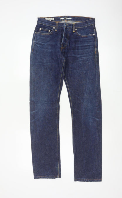 Reiss Men’s Blue 28 Straight Dark Wash 100% Cotton 5-Pocket Jeans