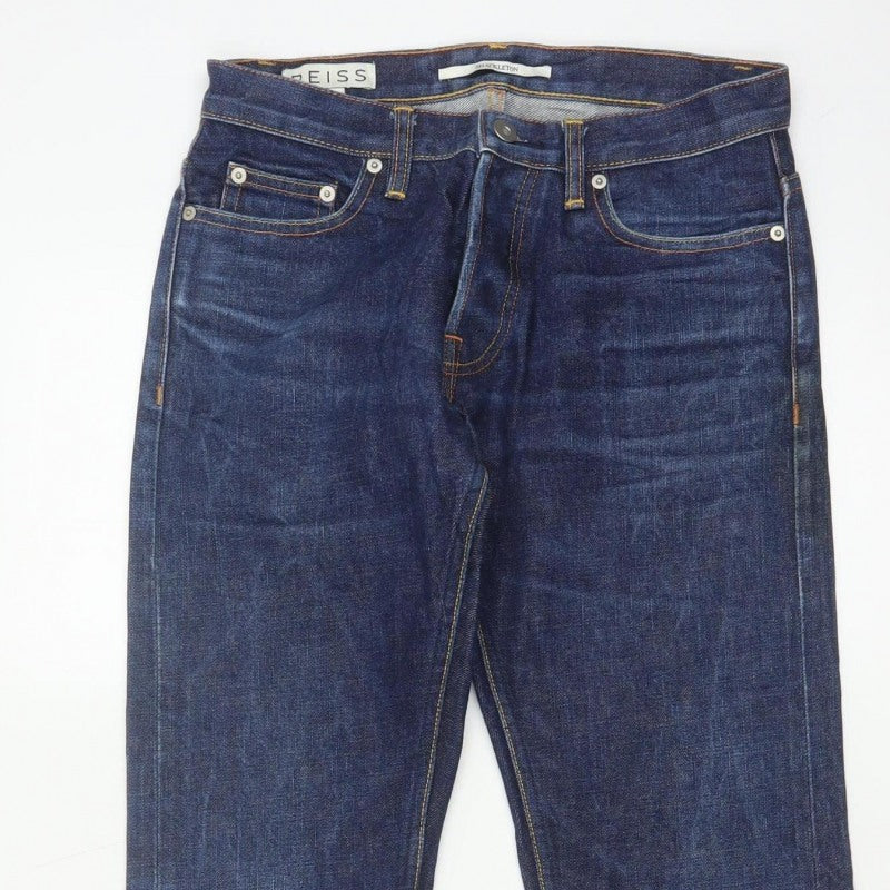 Reiss Men’s Blue 28 Straight Dark Wash 100% Cotton 5-Pocket Jeans