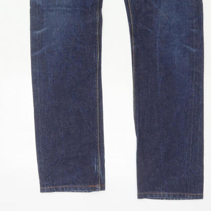 Reiss Men’s Blue 28 Straight Dark Wash 100% Cotton 5-Pocket Jeans