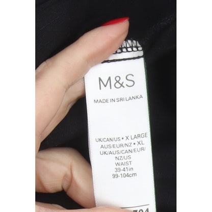 Marks & Spencer Men Black XL Cotton Stretch Cargo Jogger Trousers