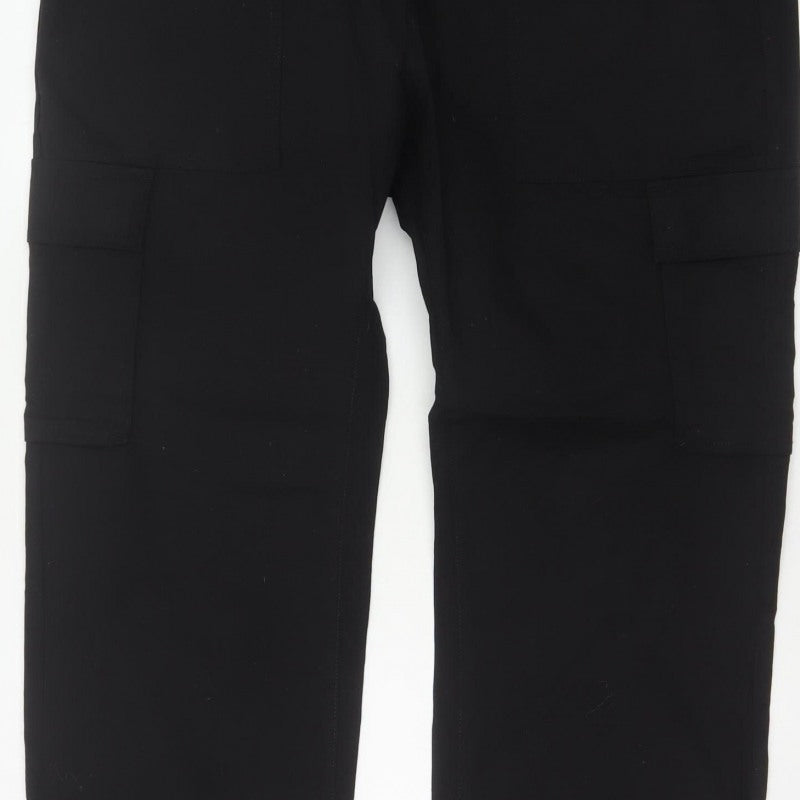 Marks & Spencer Men Black XL Cotton Stretch Cargo Jogger Trousers