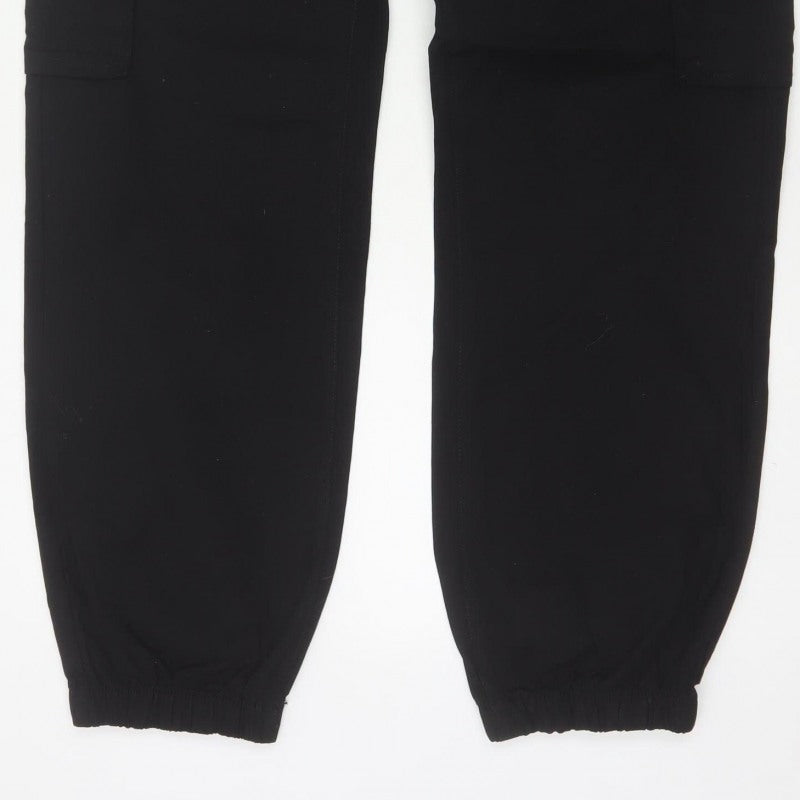 Marks & Spencer Men Black XL Cotton Stretch Cargo Jogger Trousers
