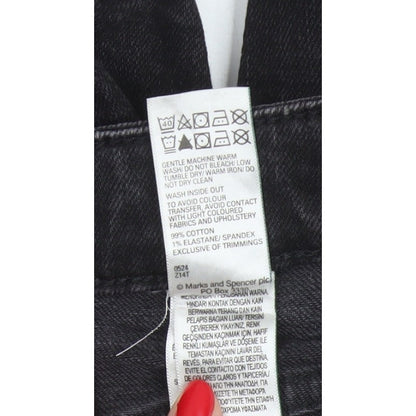 Marks & Spencer Women’s Black UK 12 High Rise Tapered Stretch Jeans