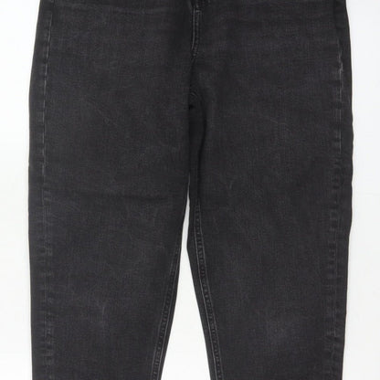 Marks & Spencer Women’s Black UK 12 High Rise Tapered Stretch Jeans