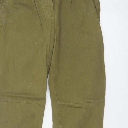 Bershka Women’s Green UK 4 High Rise Pleated Tapered Jogger Trousers