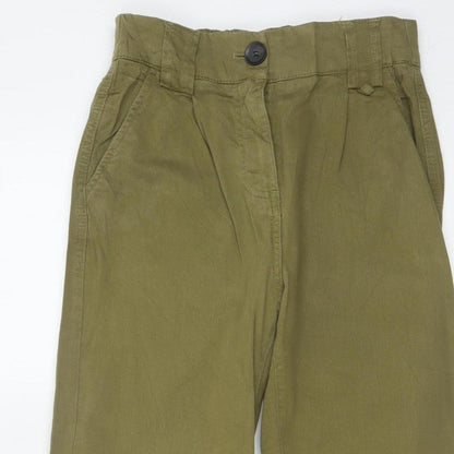 Bershka Women’s Green UK 4 High Rise Pleated Tapered Jogger Trousers