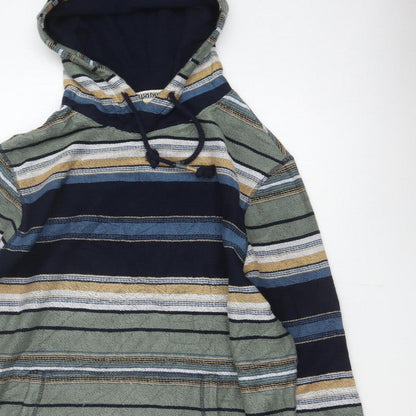 Fat Face Men’s Multicoloured Striped Pullover Hoodie XL Regular Cotton