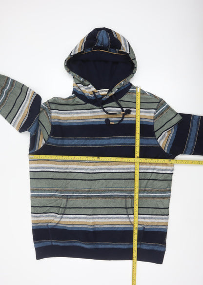 Fat Face Men’s Multicoloured Striped Pullover Hoodie XL Regular Cotton