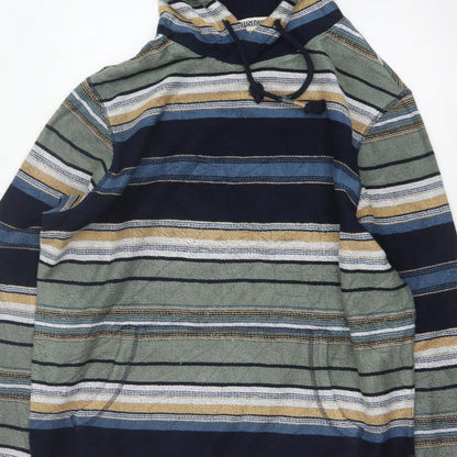 Fat Face Men’s Multicoloured Striped Pullover Hoodie XL Regular Cotton