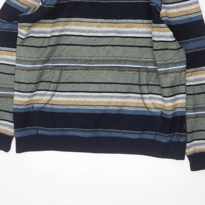 Fat Face Men’s Multicoloured Striped Pullover Hoodie XL Regular Cotton