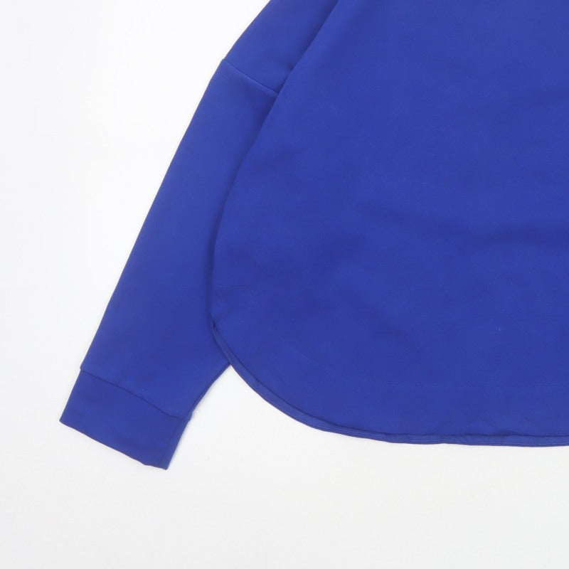 Jaeger Women Blue UK 10 Basic Crew Neck Long Sleeve Jersey Top