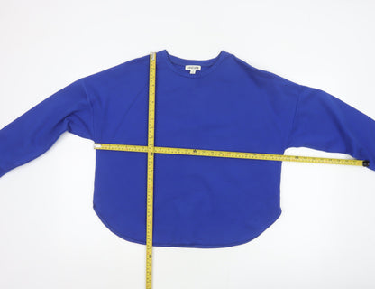 Jaeger Women Blue UK 10 Basic Crew Neck Long Sleeve Jersey Top