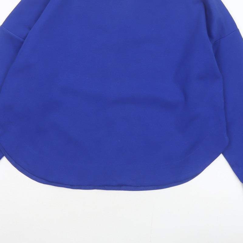Jaeger Women Blue UK 10 Basic Crew Neck Long Sleeve Jersey Top