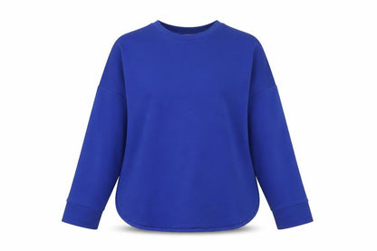 Jaeger Women Blue UK 10 Basic Crew Neck Long Sleeve Jersey Top