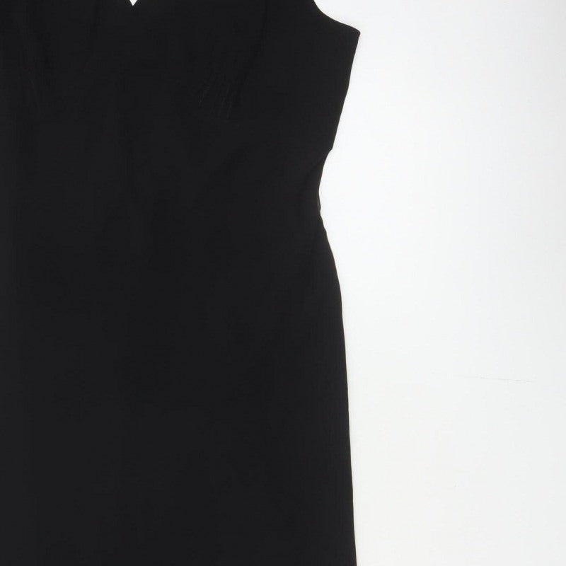 Coast Women Black UK 16 Maxi Mermaid V-Neck Beaded Formal Dress