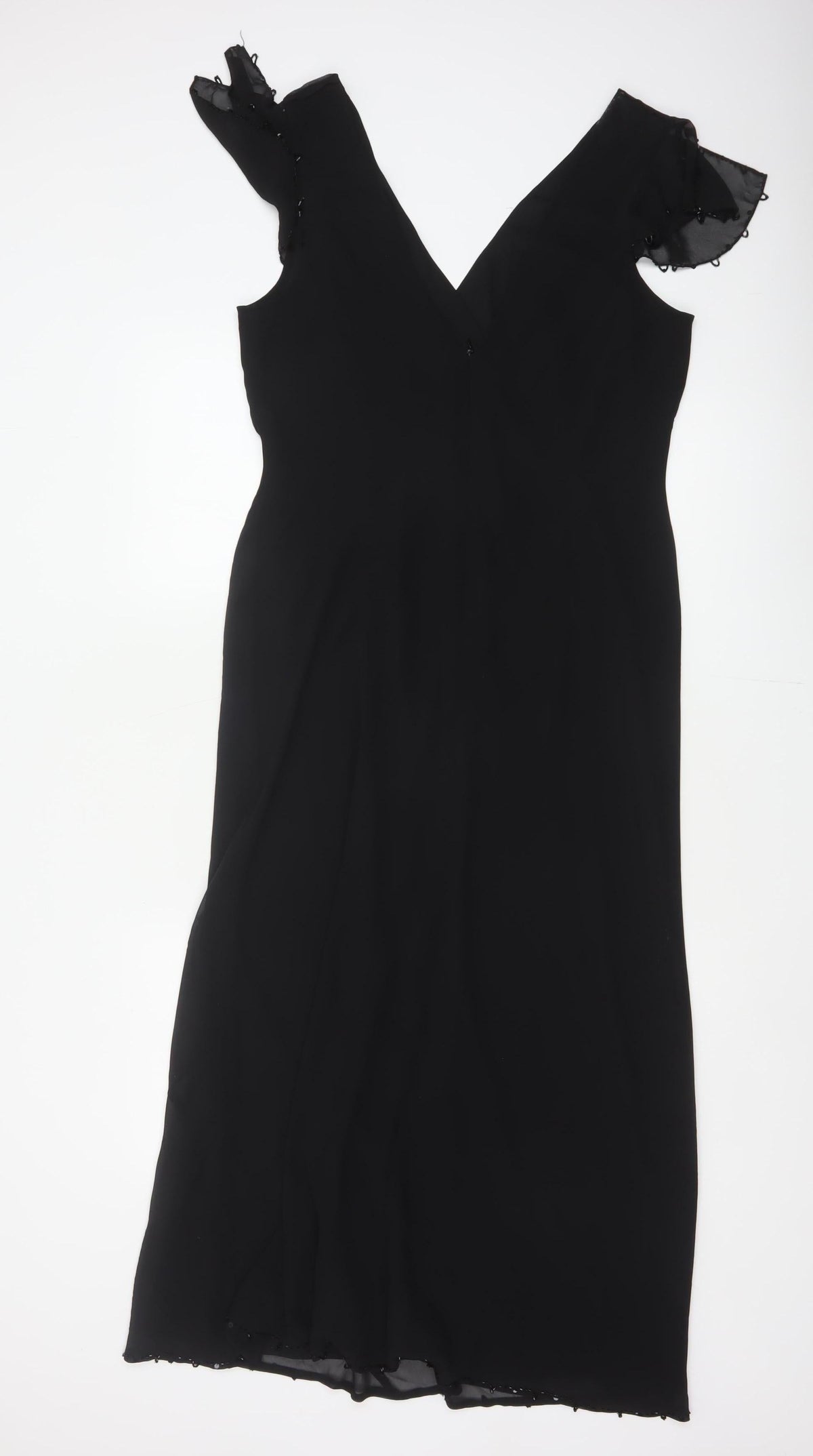 Coast Women Black UK 16 Maxi Mermaid V-Neck Beaded Formal Dress