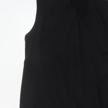 COS Women Black UK 16 Sleeveless Midi Wrap Dress Tie Belt