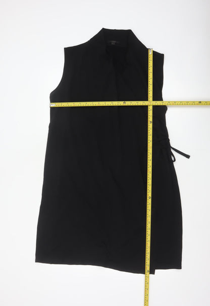 COS Women Black UK 16 Sleeveless Midi Wrap Dress Tie Belt