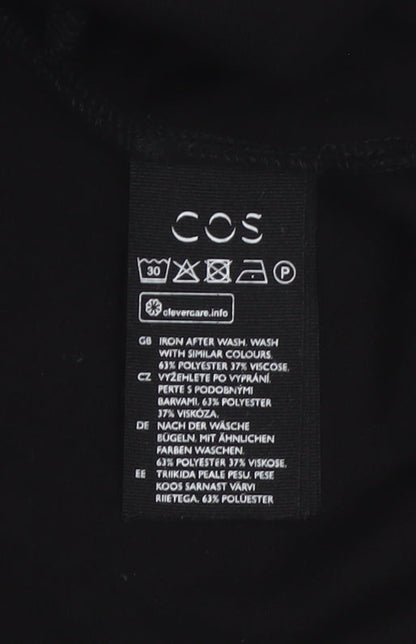 COS Women Black UK 16 Sleeveless Midi Wrap Dress Tie Belt