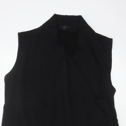 COS Women Black UK 16 Sleeveless Midi Wrap Dress Tie Belt