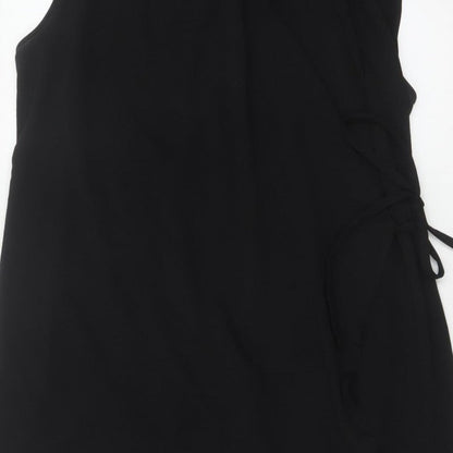 COS Women Black UK 16 Sleeveless Midi Wrap Dress Tie Belt