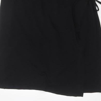 COS Women Black UK 16 Sleeveless Midi Wrap Dress Tie Belt