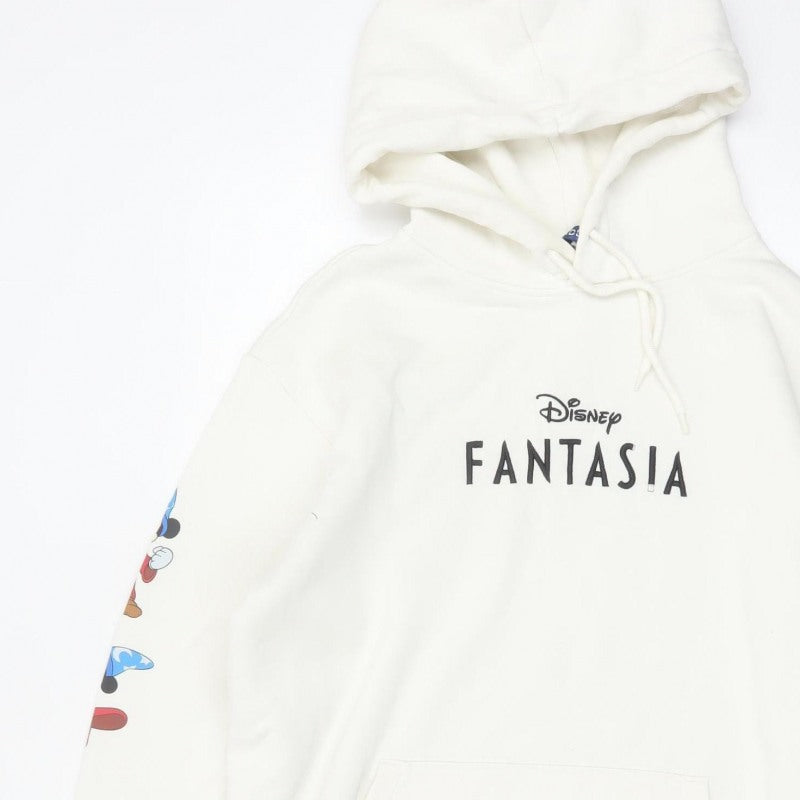 H&M Men’s Ivory L Disney Fantasia Mickey Graphic Pullover Hoodie
