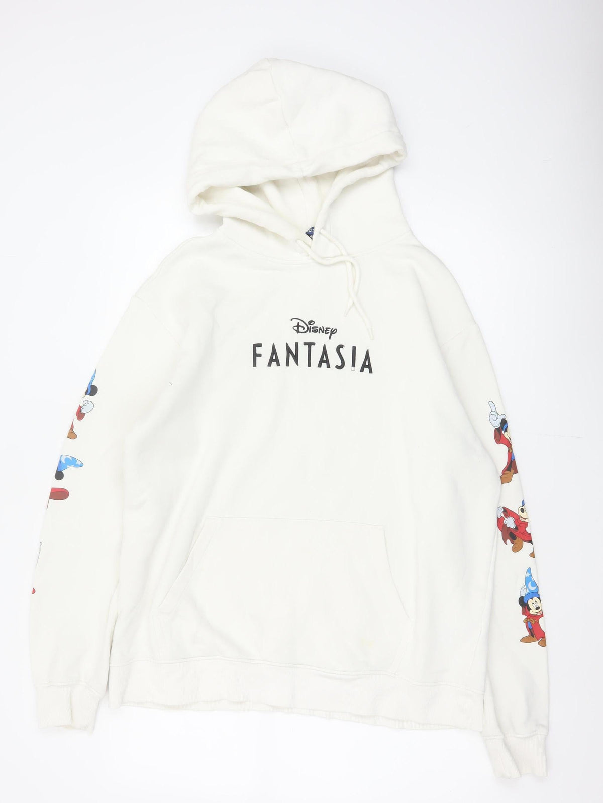 H&M Men’s Ivory L Disney Fantasia Mickey Graphic Pullover Hoodie