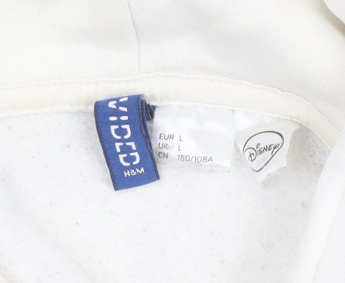 H&M Men’s Ivory L Disney Fantasia Mickey Graphic Pullover Hoodie